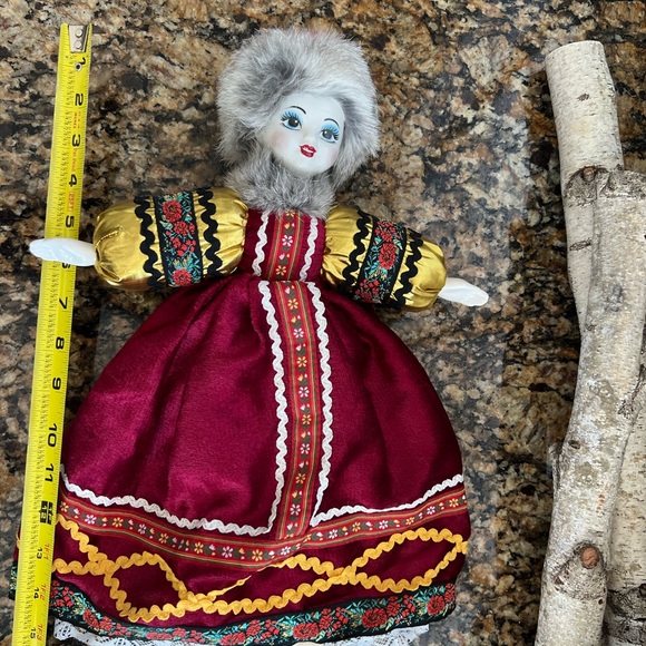Traditional Russian Doll with Red and Gold Dress - Picture 2 of 7